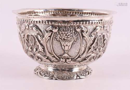 A round silver cream bowl on a stand ring, Friesland 19th ce...