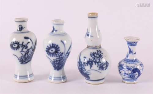 A series of blue and white porcelain etagère vases, China, 1...