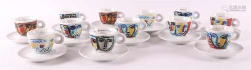 Illy Artist collection. Twelve espresso cups and saucers &#x...