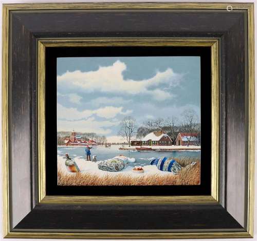 Velsen, van Con (Bussum 1948-) 'The winter painter'...