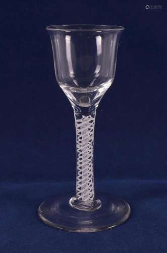 A clear glass pendulum glass with white pendulum, England 18...