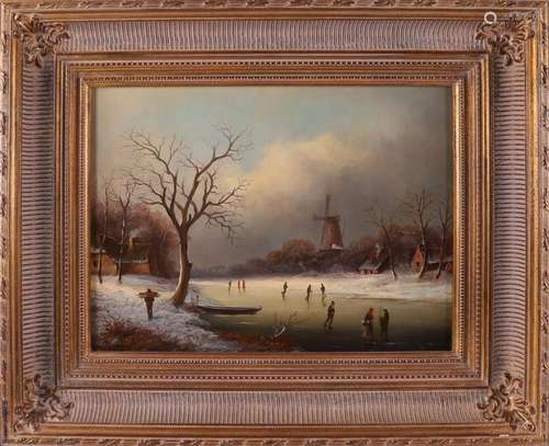 Negyessy, E (after Dutch school 19th century) 'Ice ente...