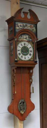 A Frisian tail clock in oak case, Friesland ca. 1840.