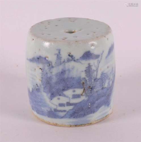 A blue and white porcelain incense holder, South China, 18th...