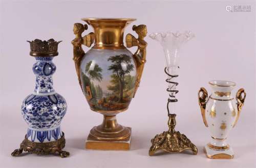 A lot of miscellaneous items, including porcelain vase in Em...