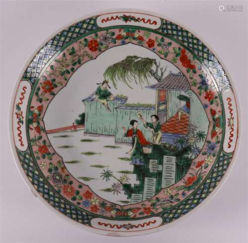A porcelain famille verte dish, China, circa 1900.