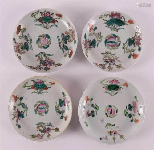 A series of five polychrome porcelain dishes, China, Guanxu ...