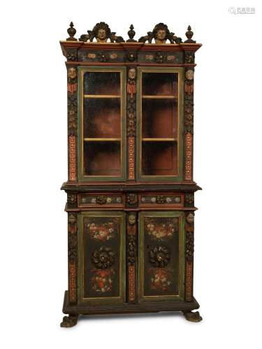 An Italian Neoclassical Style Painted Bookcase Height 60 1/2...