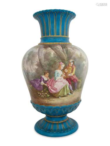A Sevres Style Porcelain Vase Height 21 1/4 x diameter 11 in...