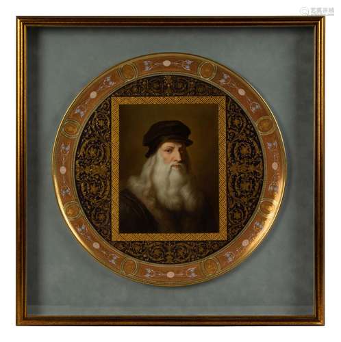 A Vienna Porcelain Charger depicting Leonardo Da Vinci Diame...