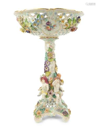 A German Porcelain Centerpiece Height 21 x diameter 14 inche...