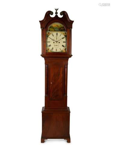 A Scottish George II Style Mahogany Tall Case Clock Height 8...