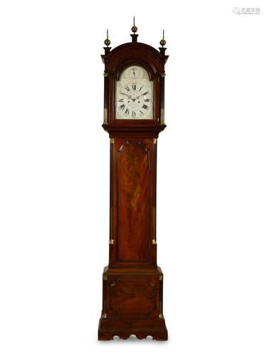 A George III Mahogany Tall Case Clock Height 98 1/2 x width ...