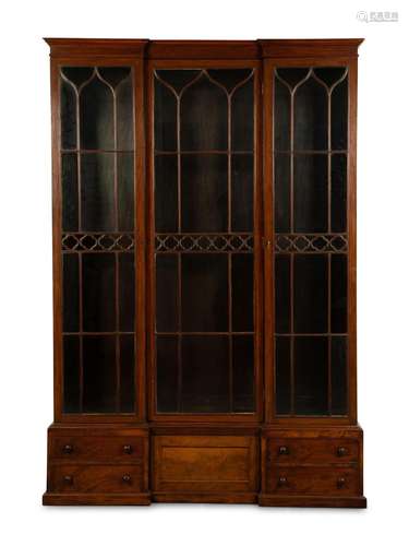 A George III Style Mahogany Tall Display Cabinet Height 91 x...