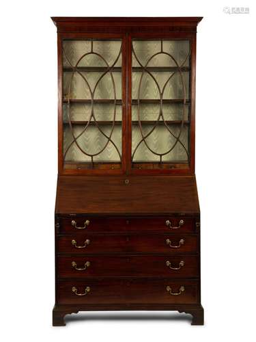 A George III Mahogany  Secretary Cabinet Height 84 x width 4...