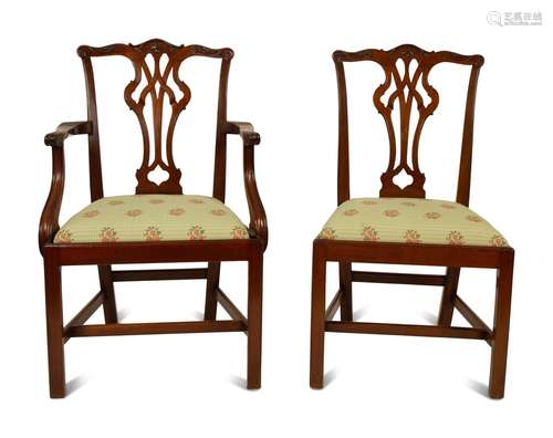 A Set of Twelve George III Style Mahogany Dining Chairs Heig...