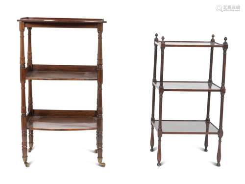 Two Regency Three Tier Etagere Tables Height of taller, 31 x...