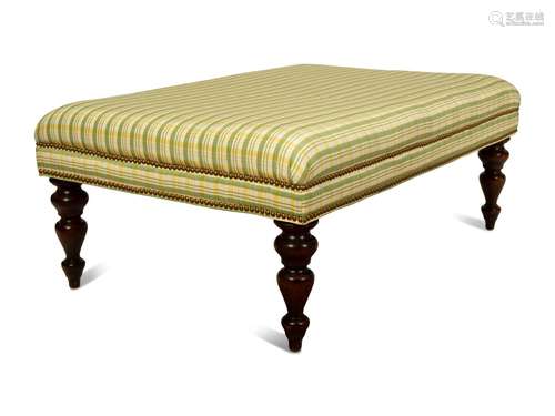 A Pierre Frey Silk Upholstered Ottoman Height 17 x width 42 ...