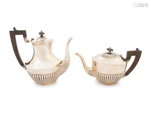 An American Silver Regency Style Teapot and Coffee Pot Heigh...