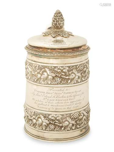 A George III Silver Tankard Height 8 inches.