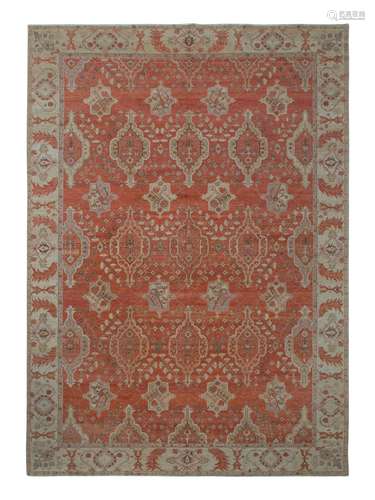 An Oushak Wool Rug 14 feet 3 inches x 10 feet 1 inch.