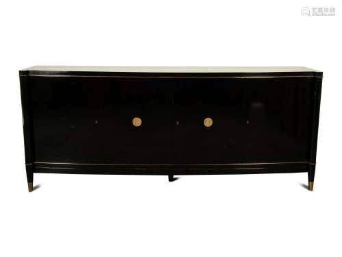 An Art Deco De Coene Freres Ebonized Cabinet Height 38 1/2 x...