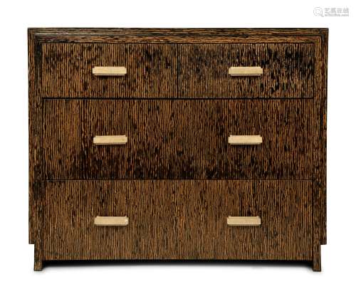 A Contemporary Palmwood-Veneered Chest of Drawers Height 17 ...