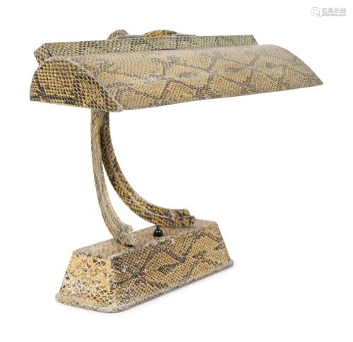 A Claude Lumiere Faux Snakeskin Desk Lamp Height 14 x width ...