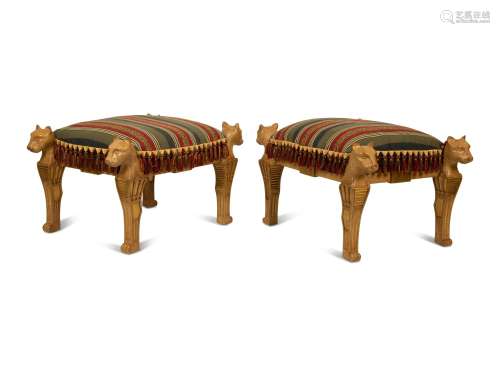 A Pair of Marge Carson Cheetah Benches Height 21 x width 35 ...