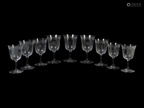 A 34-Piece Baccarat Crystal Lafayette Pattern Stemware Servi...