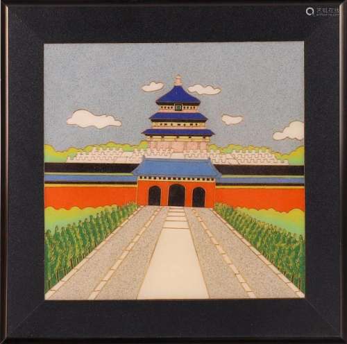 A cloissonè plaque of the Forbidden City Beijing, China, 2nd...