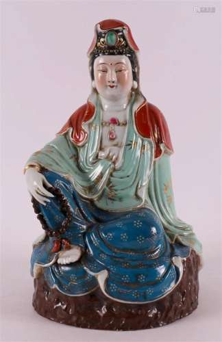 A polychrome porcelain Kwan Yin, China, early 20th century.