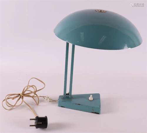 A blue painted Hala desk lamp model 145, 1950s.