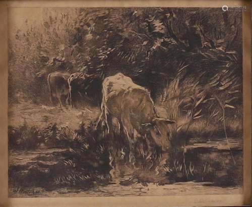 Maris, Willem (1844-1910) 'Summer wealth - white cow on...