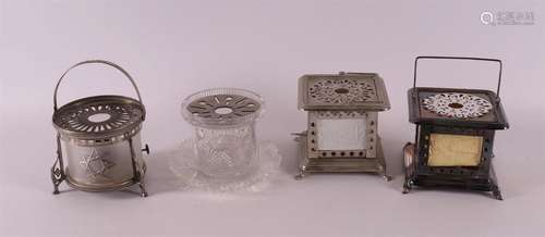 Four various tea lights, early 20th century.