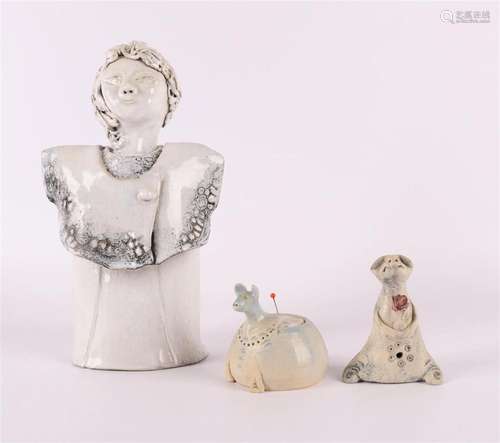 Three various ceramic sculptures, including marked 'Gal...