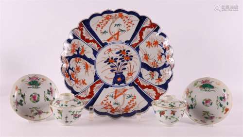 A contoured porcelain Imari dish, Japan, Meiji, circa 1900.