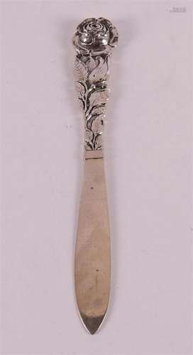 A grade 2 silver letter opener with a rose decoration, 1929.