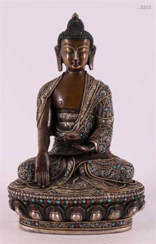 A bronze seated Shakyamuni Buddha, Thailand, 20th century.