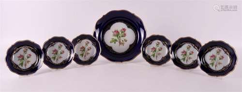 A genuine cobalt porcelain dish set, Germany, Lindner Moosro...