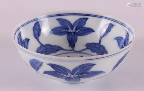 A blue/white porcelain bowl, China, after an antique example...