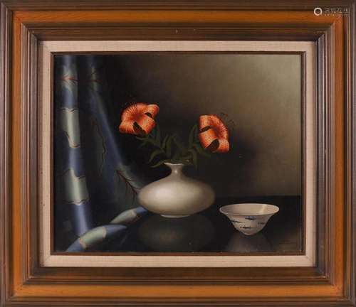 Bruijnesteijn, NIco (1893-1950) 'Still life of a lily i...