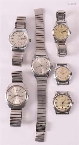 A lot of vintage wristwatches, including Enicar Sport, Tim w...