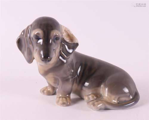 A porcelain dachshund, Denmark, Royal Copenhagen, 20th centu...