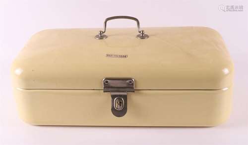 A cream enamel bread bin, 1960s.