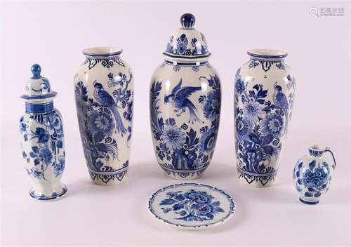 A three-piece Delft earthenware garniture, 20th century,