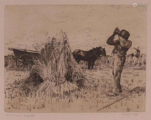 Dingemans, Waalco Jans (1873-1975) 'Drinking reaper...