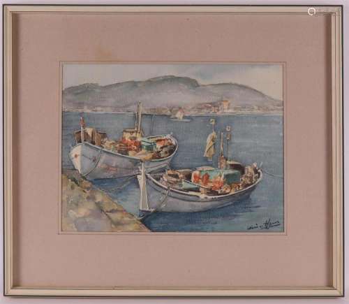 Ham, van Wim (1900-1974) 'Morted fishing boats',