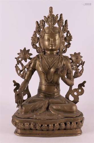 A bronze Tara on lotus crown, Thailand 20th century.