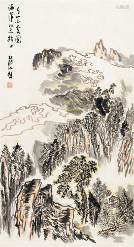 吴静山 清山百云图